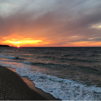 Cedar Beach, Mount Sinai NY, at sunset.
