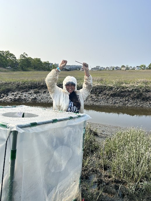 Rebha Raviraj, Conservation Research Assistant from The Maritime Aquarium at a research site.