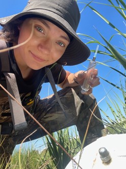 Madeline Kolleger, a Phd candidate at the University of Connecticut, at the Great Meadows Marsh in Stratford, CT
