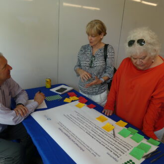 bob nyman responding to questions at a ccmp enagement session in Alley Pond Environmental Center