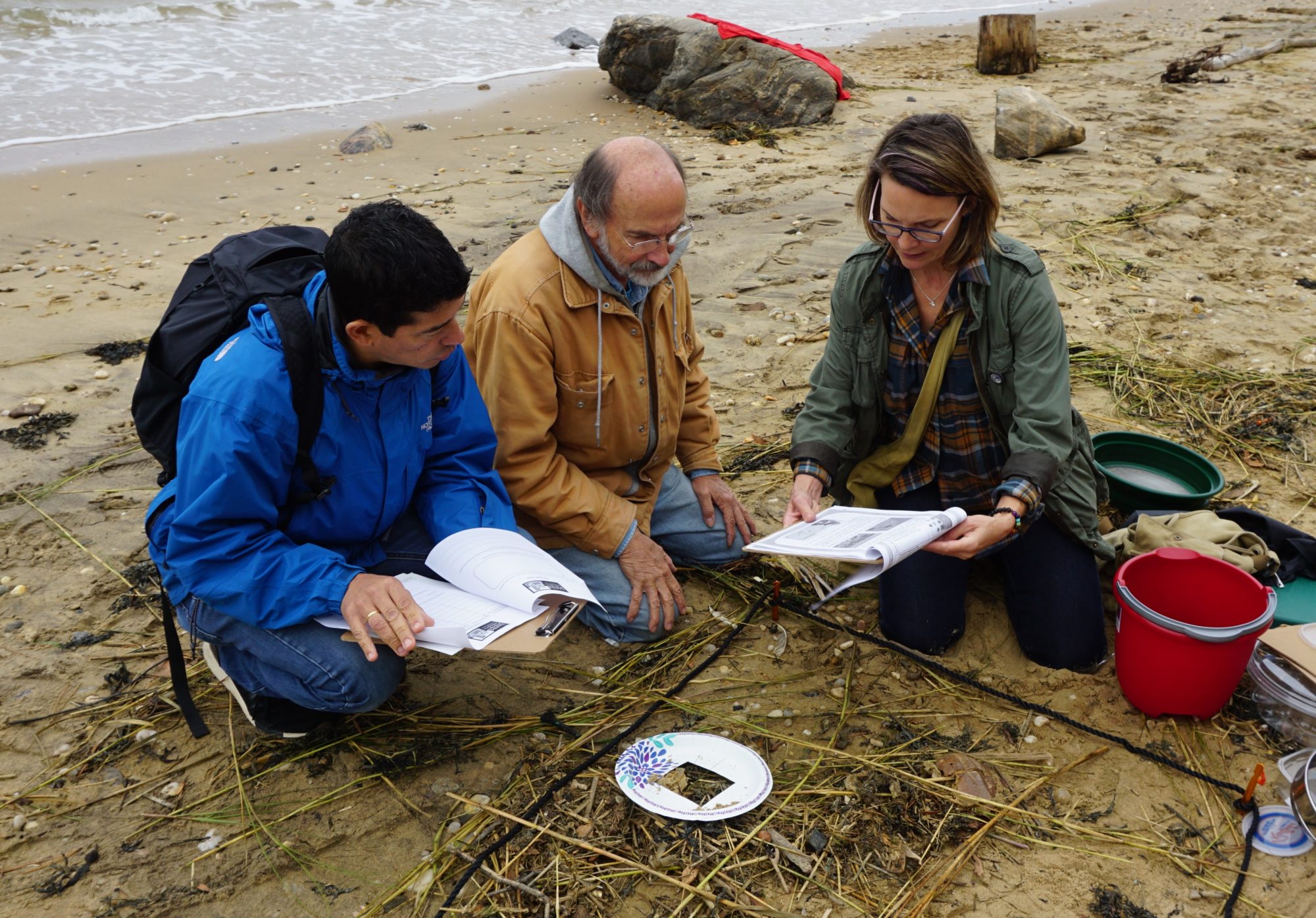 a Long island sound mentor teacher workshop on a beach..
