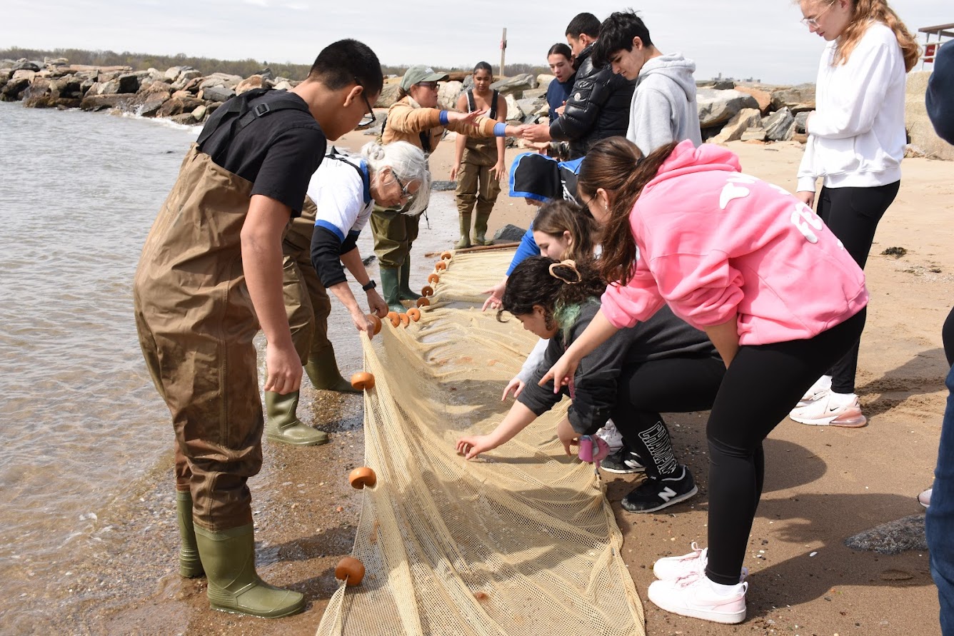 NWF Plastic Avengers Program field trip at Orchard Beach in New York, on April 19, 2024.Photo by Cynthia Carris Alonso