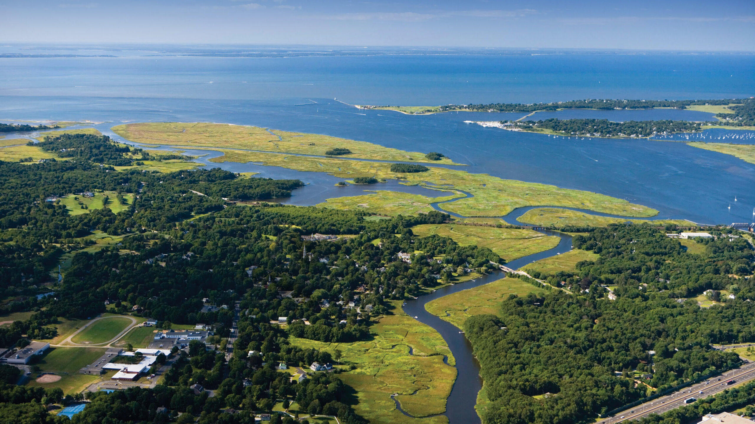 The mouth of the Connecticut River in Old Lyme, Connecticut. Photo by Jerry Monkman