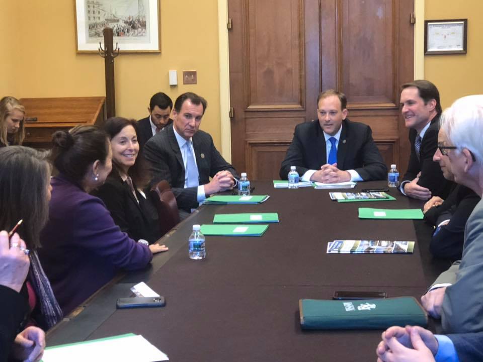 The Citizens Advisory Committee meets with US reps in 2018 in washington, dc. US reps in the picture are Tom Suozzi, Lee Zeldin, and Jim Himes.
