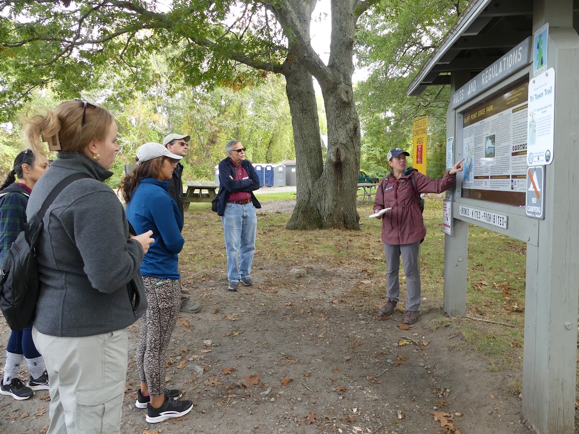 Larissa Graham, education coordinator for the Connecticut National Estuarine Research Reserve, describes the importance of Bluff Point State Park, part of a LIS Stewardship area and a CT NERR site, to the LIS Partnership's Informed and Engaged Public work group.
